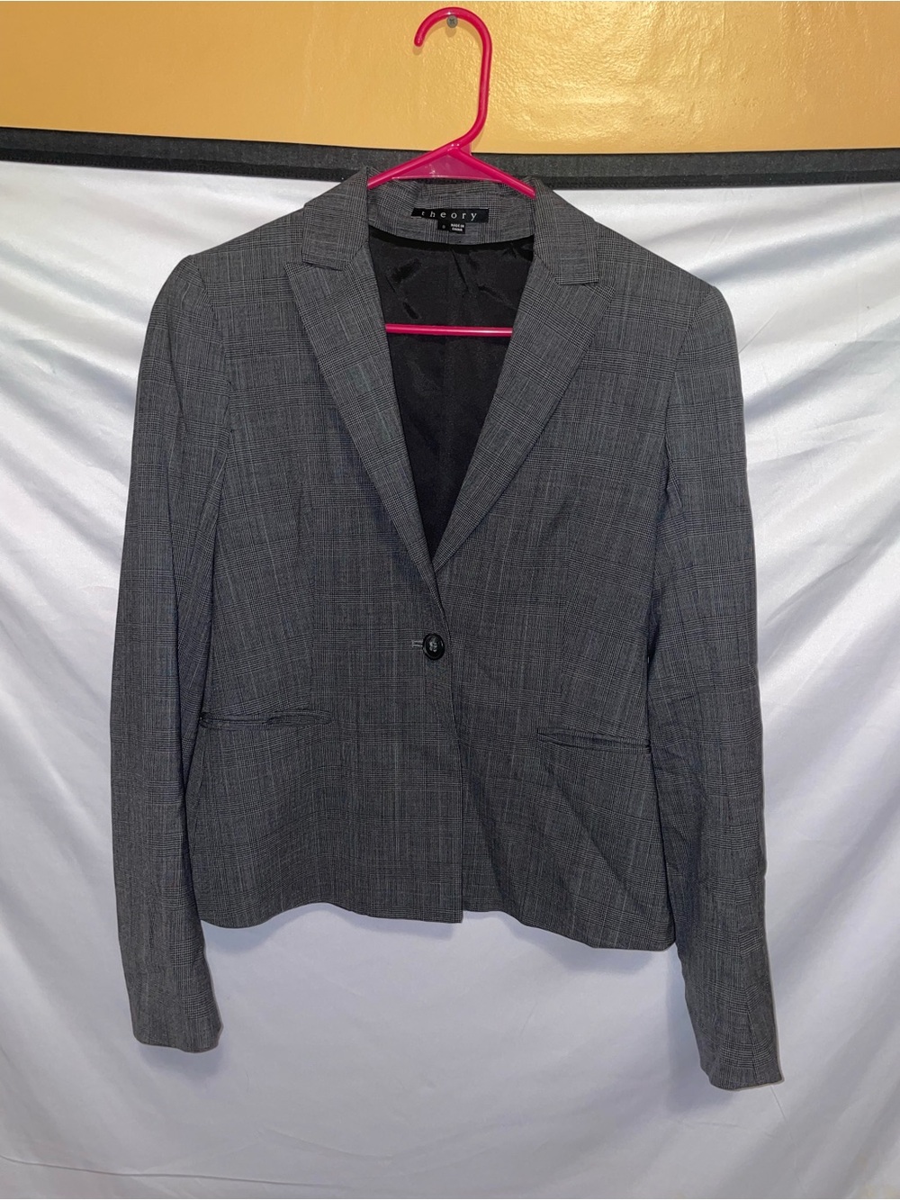 Theory Charcoal Gray Notch-Lapel Blazer
